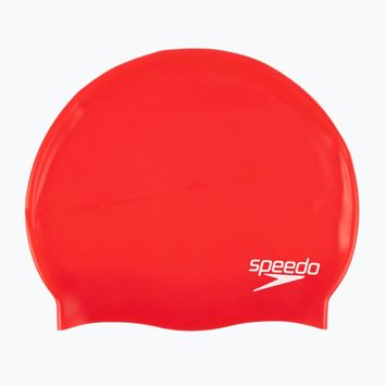 Cuffia Speedo Plain Flat Silicone per bambini rosso