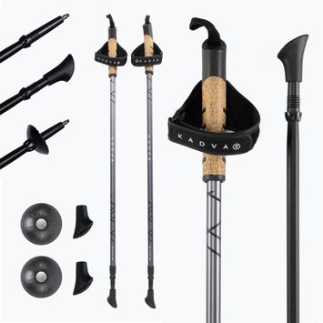 Bastoni da nordic walking KADVA Aruku regolabili neri