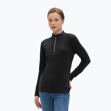 Felpa termica da donna WOOLCANO Merino TOP0545 nero