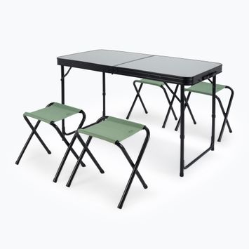 Tavolo da campeggio pieghevole + sedie KADVA CAMPtable set per 4-6 persone grigio