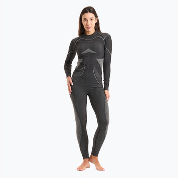 Completo di biancheria intima termica da donna KADVA Streif W Set senza cuciture nero