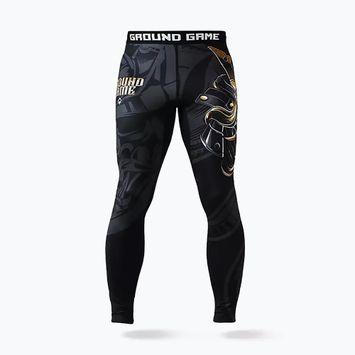 Ground Game Oni Samurai, leggings da allenamento da uomo nero/oro