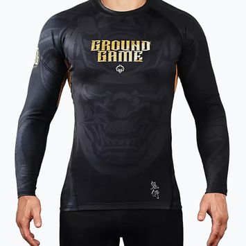 Ground Game Oni Samurai, rashguard a maniche lunghe da uomo nero/oro