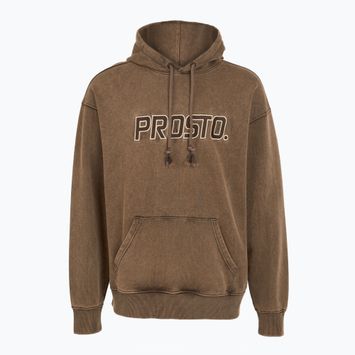 PROSTO Uomo Felpa con cappuccio a quadri marrone scuro