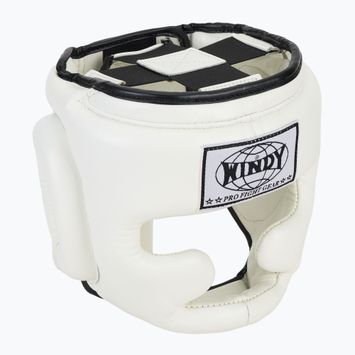 Casco da boxe WINDY in vera pelle bianco