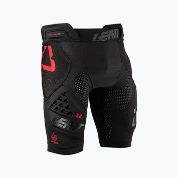 Pantaloncini da ciclismo Leatt Impact 3DF 5.0 nero/rosso da uomo con protezioni