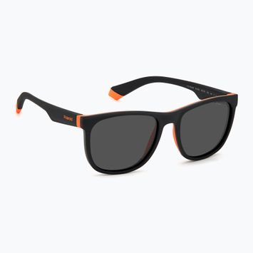 Occhiali da sole Polaroid PLD 8049/S nero arancio/grigio polarizzati per bambini