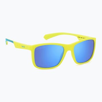 Occhiali da sole Polaroid PLD 8053/S giallo opaco azzurro/blu specchiato polarizzati per bambini