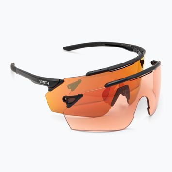 Occhiali da sole Smith Ruckus nero opaco/rosso cromapop a specchio