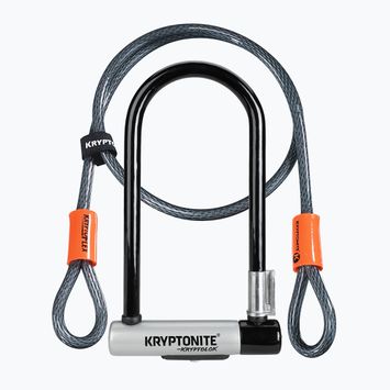 Kryptonite Kryptolok Standard U-Lock + cavo Kryptoflex nero/grigio lucchetto per bicicletta