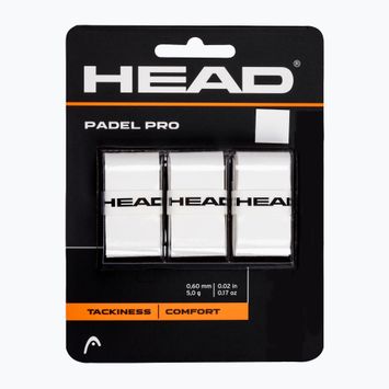 Fasce per racchette HEAD Padel Pro 3 pezzi bianche.