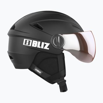 Casco da sci Bliz Strike Visor nero opaco/arancio argento a specchio
