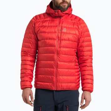 Piumino da uomo Haglöfs Roc Down Hood zenit rosso