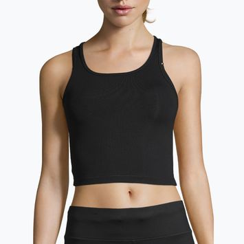 Casall Crop Rib Racerback top da allenamento da donna nero