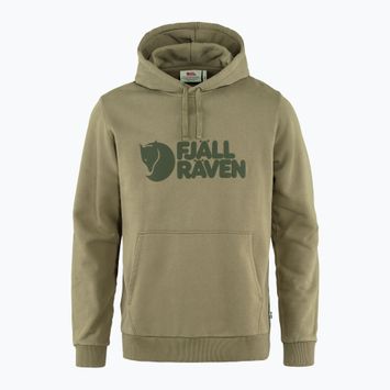 Felpa da trekking da uomo Fjällräven Logo Hoodie oliva chiara