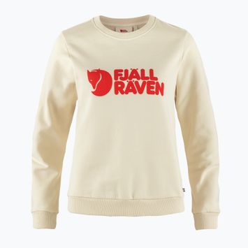 Felpa da donna Fjällräven Logo Sweater bianco gesso/arancio fuoco