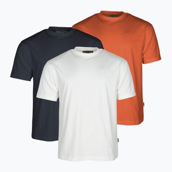 Magliette Pinewood da uomo 3-Pack 3 pezzi bianco/pino/b.arancione