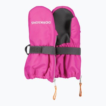 Guanti da sci Didriksons Biggles Zip in plastica rosa per bambini