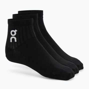 On Logo Sock Mid 3 paia nero