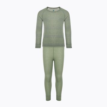 Set di intimo termico per bambini ODLO Active Warm Eco grigio acciaio melange/verde opaco