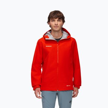 Giacca antipioggia da uomo con cappuccio Mammut Crater Light HS rosso