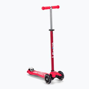 Micro Maxi Deluxe LED rosso, monopattino triciclo per bambini