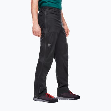 Pantaloni da pioggia Black Diamond Stormline Stretch Full Zip da uomo nero