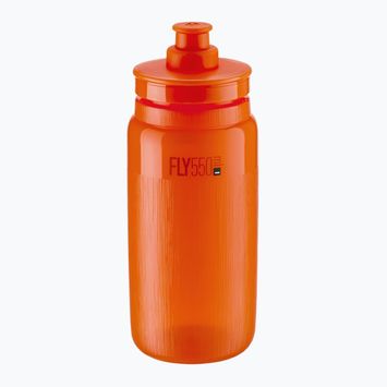 Bottiglia da bicicletta Elite FLY Tex 550 ml trasparente/arancione rosso
