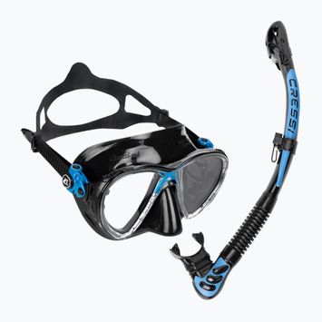 Set da immersione Cressi Big Eyes Evolution + Alpha Ultra Dry nero/blu
