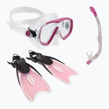 Cressi Mini Palau Bag trasparente/rosa kit subacqueo per bambini