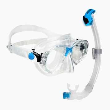 Set da immersione Cressi Marea + Seal Dry Jr trasparente/azzurro