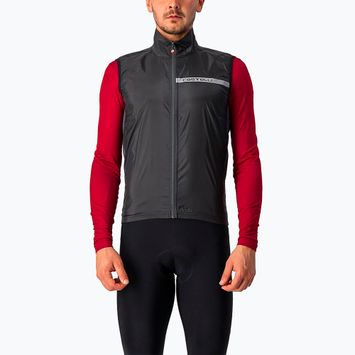 Gilet da ciclismo Castelli Squadra Stretch nero chiaro/grigio scuro da uomo