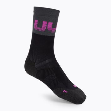 Calze da ciclismo da donna UYN Light nero/grigio/rosa viola
