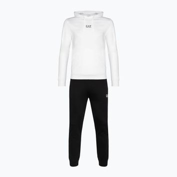 Tuta da uomo EA7 Emporio Armani Train Core ID Hoodie Coft bianco/nero