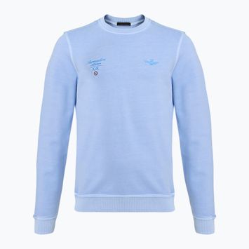 Felpa da uomo Aeronautica Militare Girocollo lavaggio blu ghiaccio