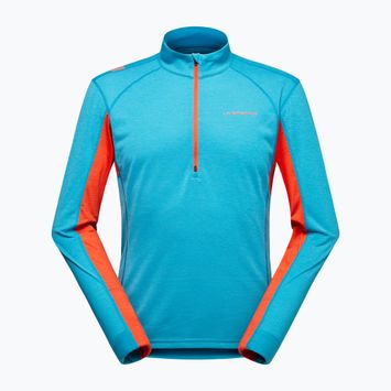 Felpa La Sportiva Swift Longsleeve uomo blu tropicale/pomodoro ciliegia