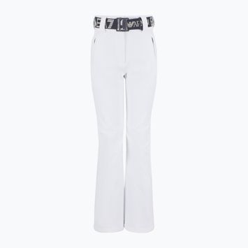 Pantaloni da sci donna EA7 Emporio Armani Ski Kitzbuhel Softshell a vita alta bianco