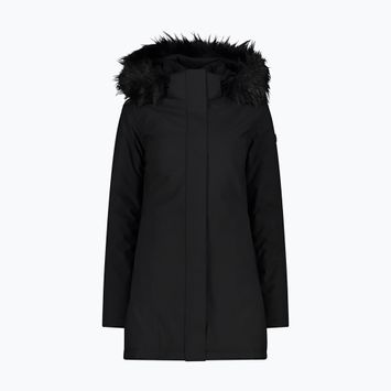 Cappotto CMP donna con cappuccio a zip impermeabile nero 32K3196F/U901