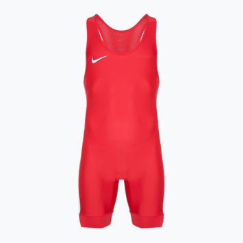 Tuta Nike Grappler Elite Singlet bianca e scarlatta da uomo