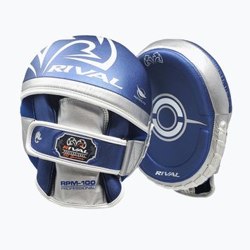 Guanti da box Rival Professional blu/argento per allenatori