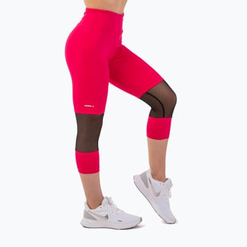 Leggings da allenamento donna NEBBIA Sporty a vita alta 3/4 rosa