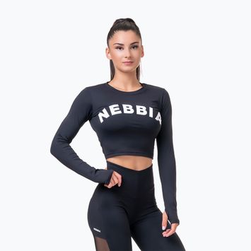 Top da allenamento donna NEBBIA Hero Crop nero