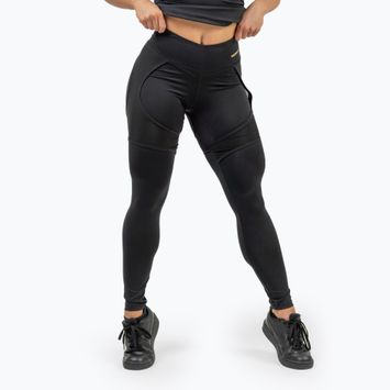 Leggings donna NEBBIA Mesh Intense nero/oro