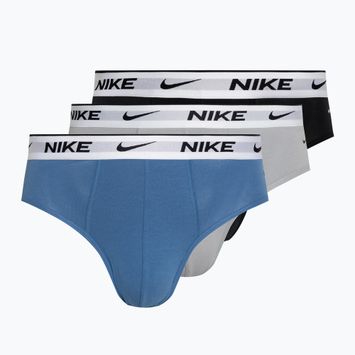 Uomo Nike Everyday Cotton Stretch Brief 3 paia blu stella/grigio lupo/nero bianco