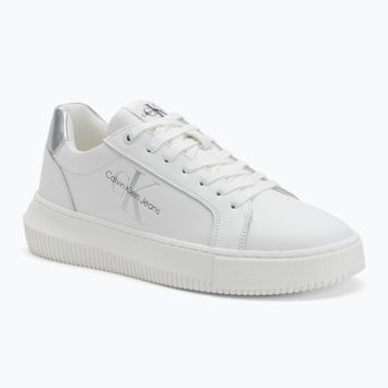 Calvin Klein scarpe donna YW0YW01224 Cupsole Mono Lth Wn bianco/argento