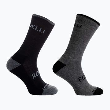 Calze da ciclismo Rogelli Wool Wintersocks 2 paia nero/grigio