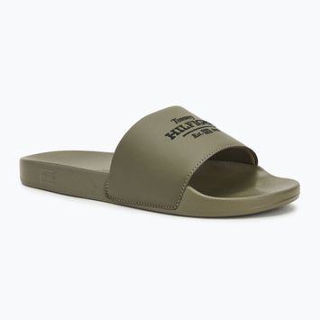 Tommy Hilfiger uomo Embroid 85 Pool Slide infradito verde militare
