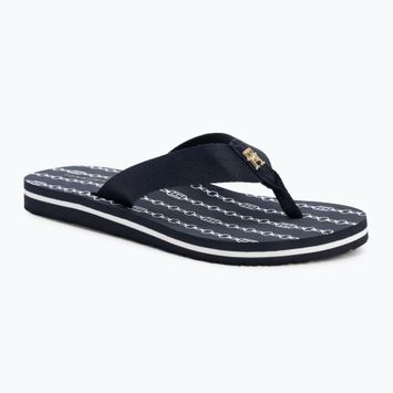 Tommy Hilfiger infradito donna Chain Print Beach Sandal spazio blu