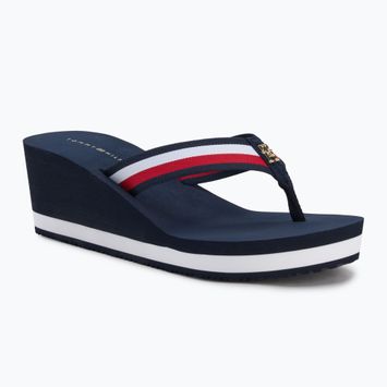 Tommy Hilfiger infradito donna Corporate Wedge Beach Sandal blu spaziale