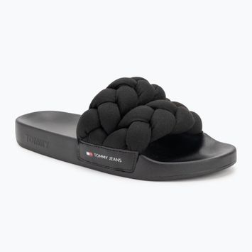 Tommy Jeans infradito da donna Braided Slide nero congelato
